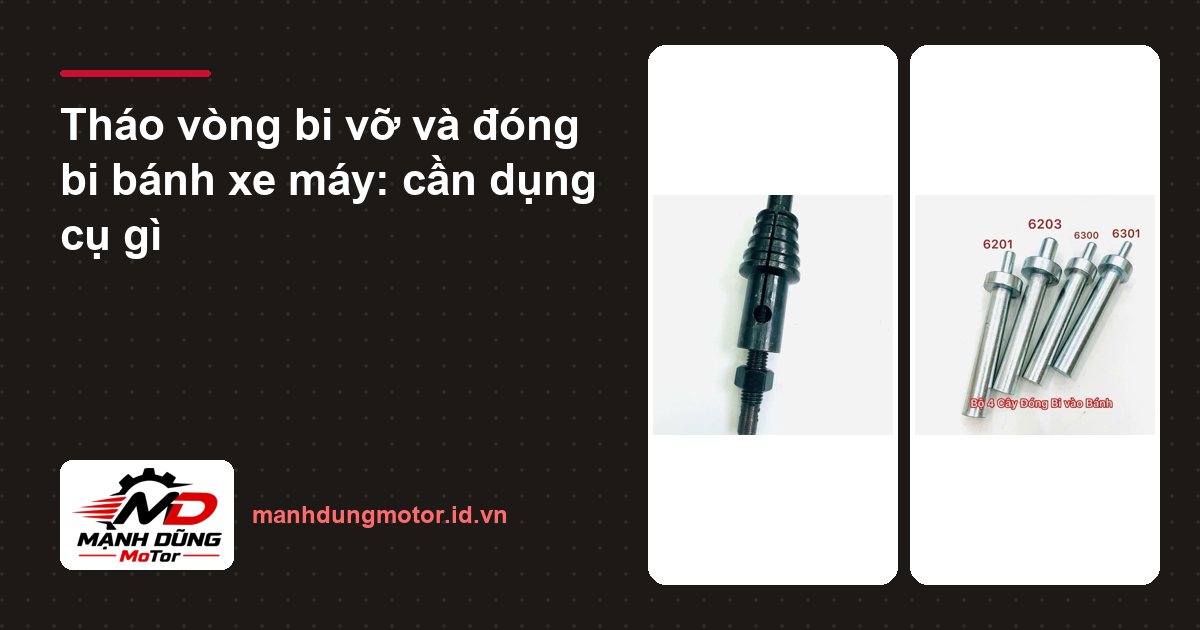 Tháo vòng bi vỡ và đóng bi bánh xe máy: cần dụng cụ gì