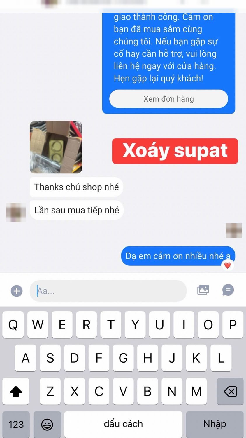 Tin nhắn khách mua xoáy supap bộ 2 cây honda + yamaha: Thanks chủ shop nhé. Lần sau mua tiếp nhé.